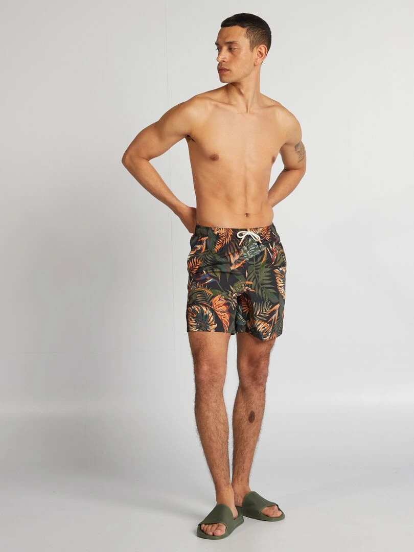 Short de bain avec imprimé Vert/orange