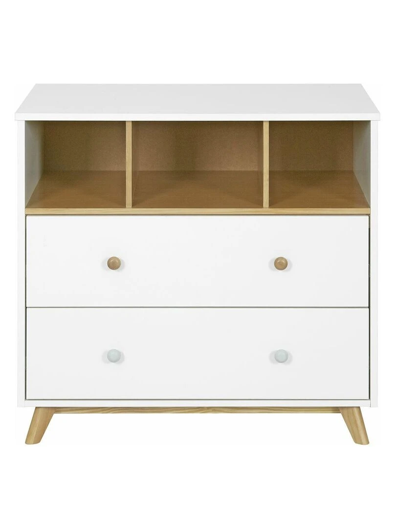Commode 2 tiroirs bébé Kombu AKITEN RETAIL Blanc Marron