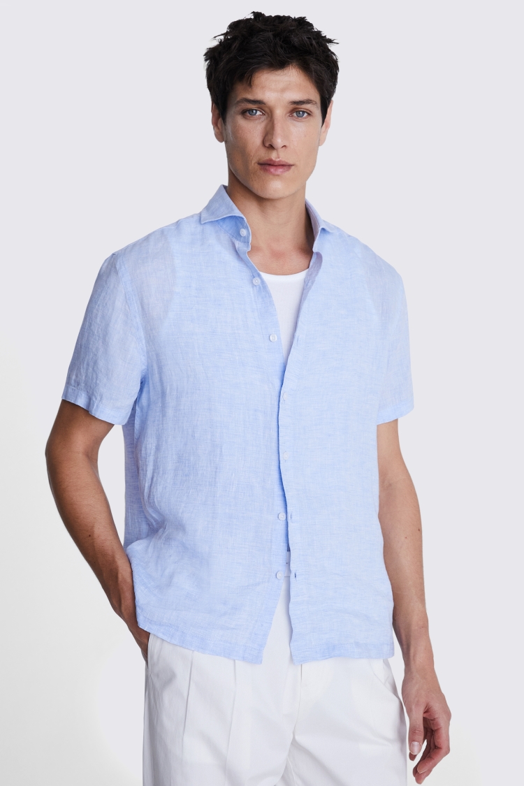 Cotton Linen Camel Stripe Shirt   Buy Online at Moss