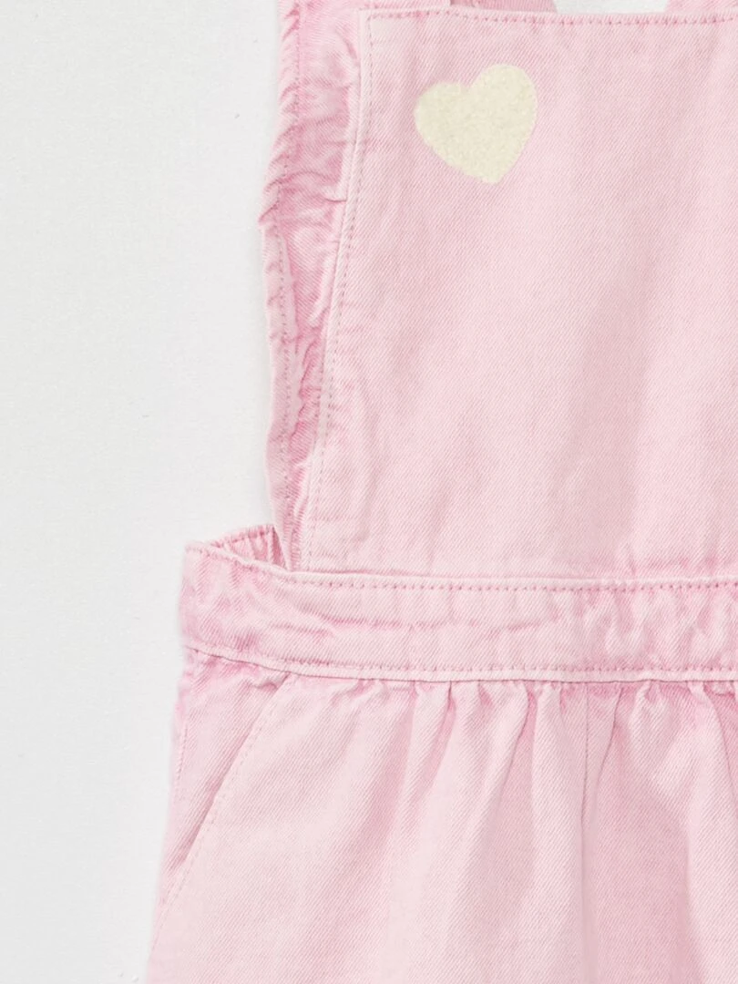 Robe salopette en jean   Rose