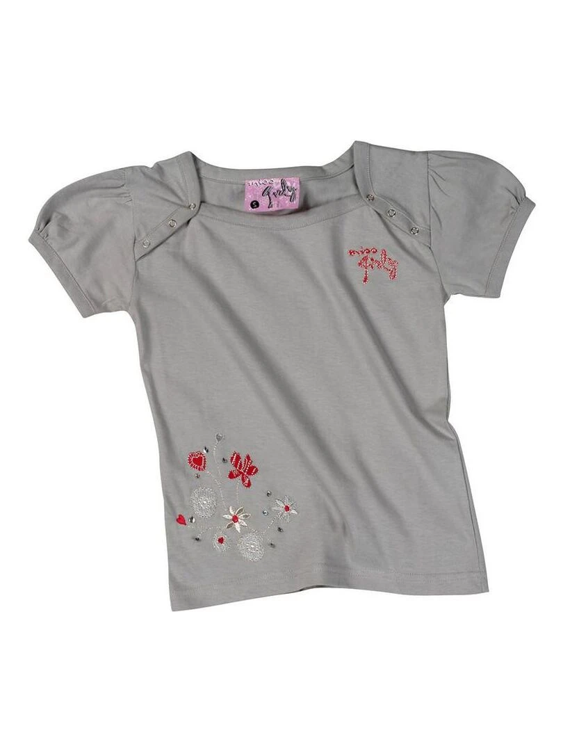 T shirt manches courtes fille FURY MISS GIRLY Gris
