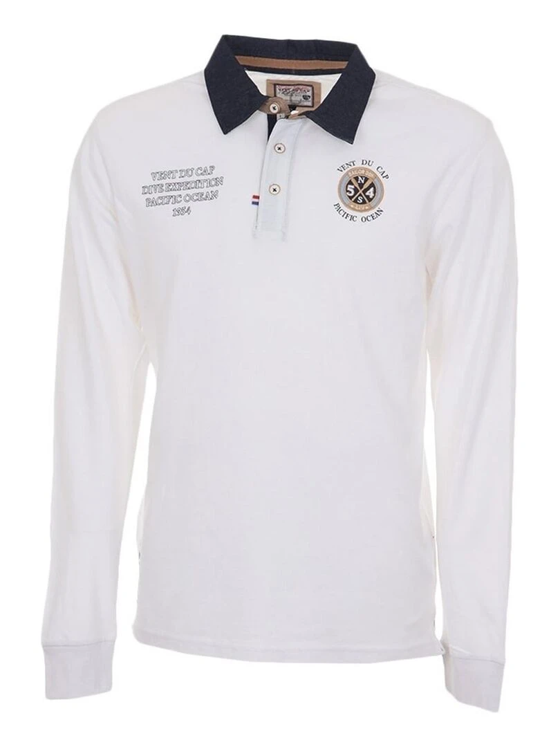 Polo manches longues homme CENICE VENT DU CAP Blanc