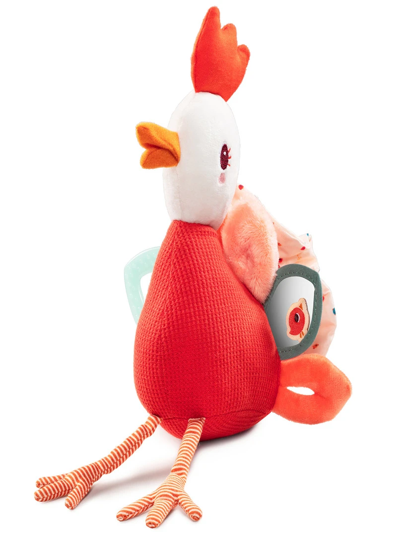 Peluche d'activités Paulette la poule   Rouge