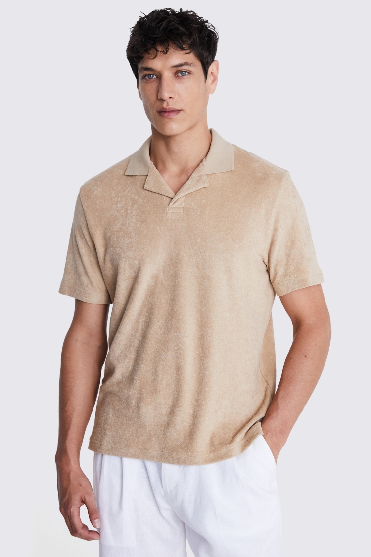 Linen Blend Pink Skipper Polo   Buy Online at Moss