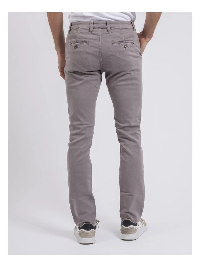 Pantalon chino coupe ajustée VALBACOL Gris clair