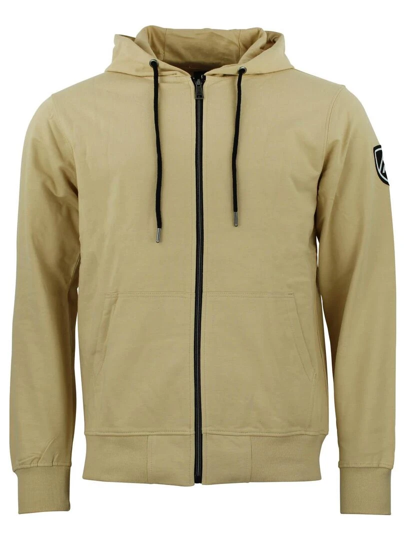 Sweat zippé à capuche homme CAGE PEAK MOUNTAIN Beige