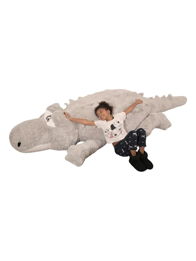 Peluche Crocodile Géant 300 cm Doux et Moelleux Câlins Réconfortants Bananair Gris