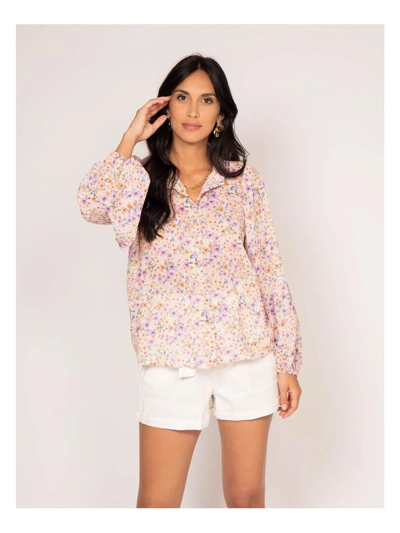 Chemise motifs ODREY Violet clair