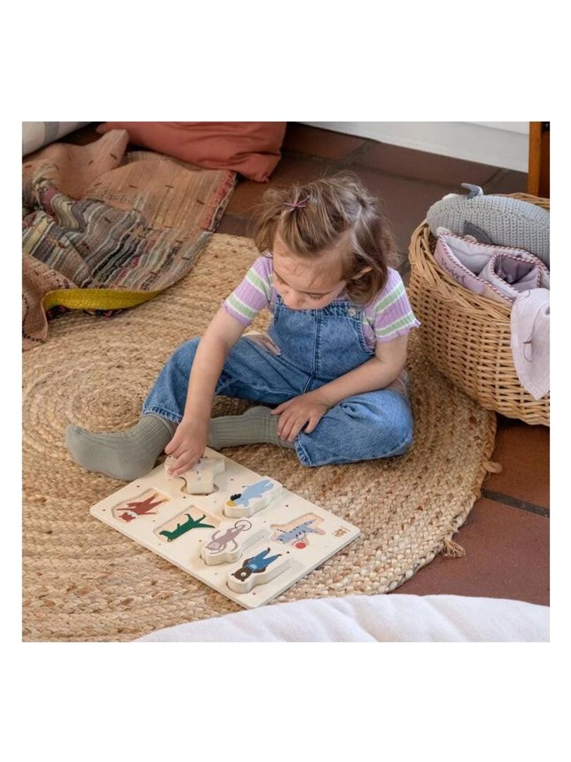 Grand puzzle en bois Animaux Sebra Multicolore