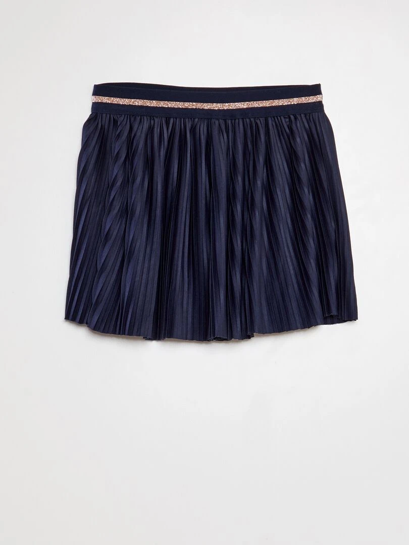 Jupe courte plissée Bleu