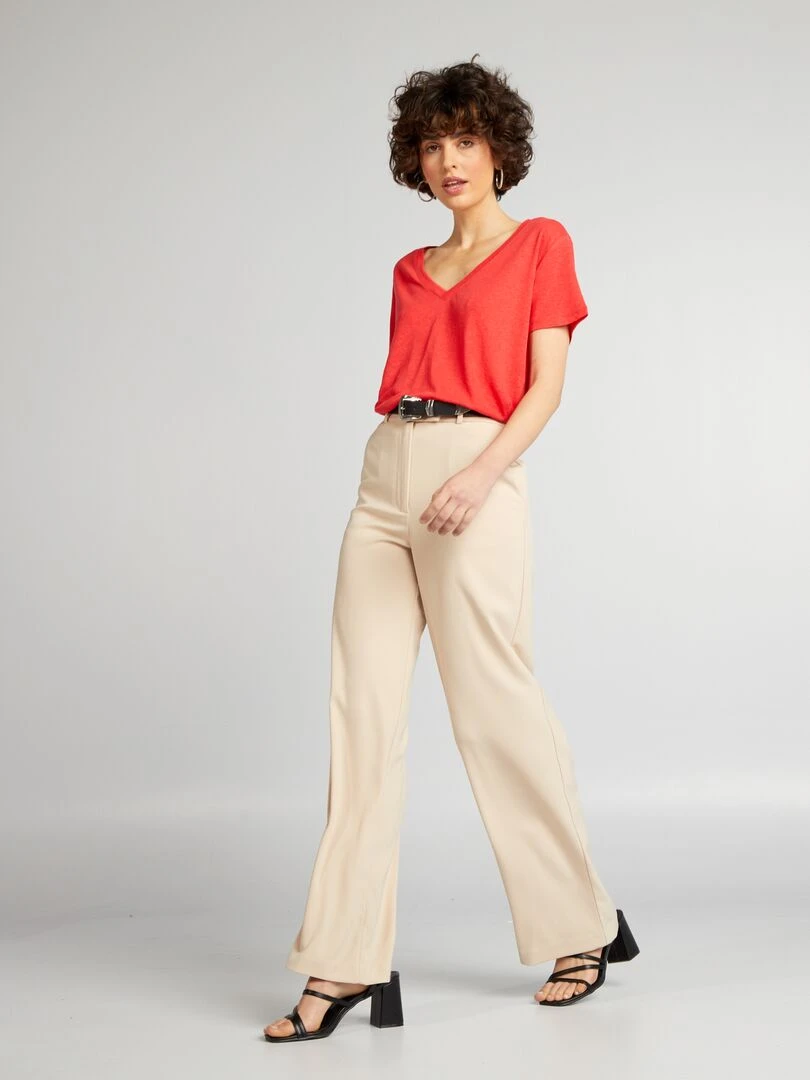 T shirt basique manches courtes rouge