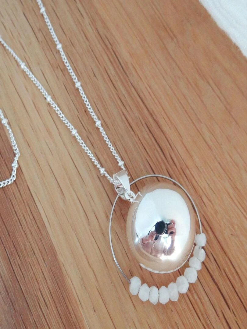 Bola grossesse argent. Anneau Perles   Argent