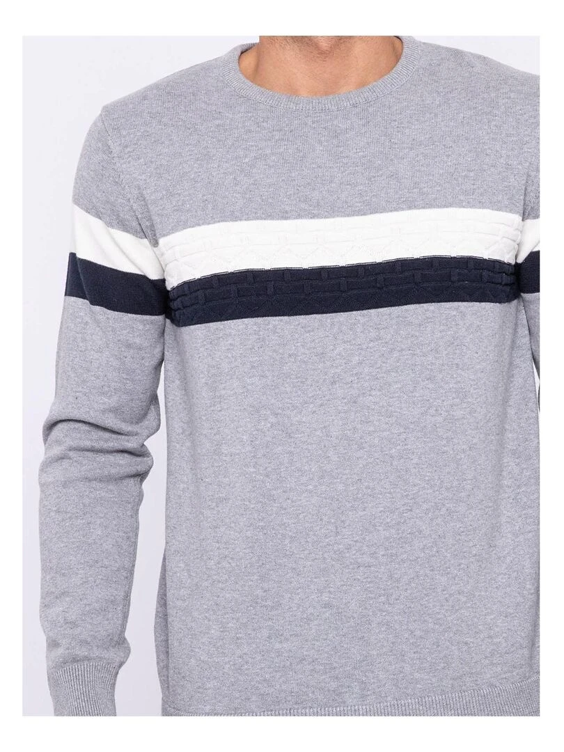 Pull col rond LUFAROL   Gris clair