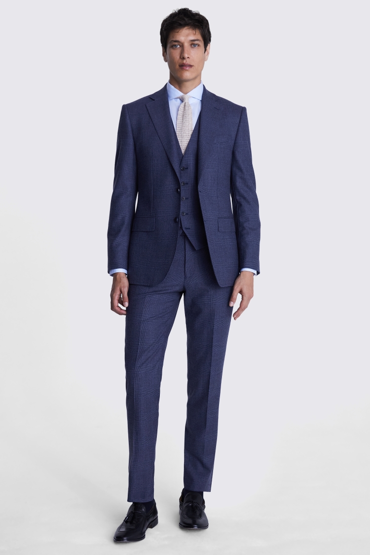 Tailored Fit Blue Check Performance Jacket    Buy Online at Moss