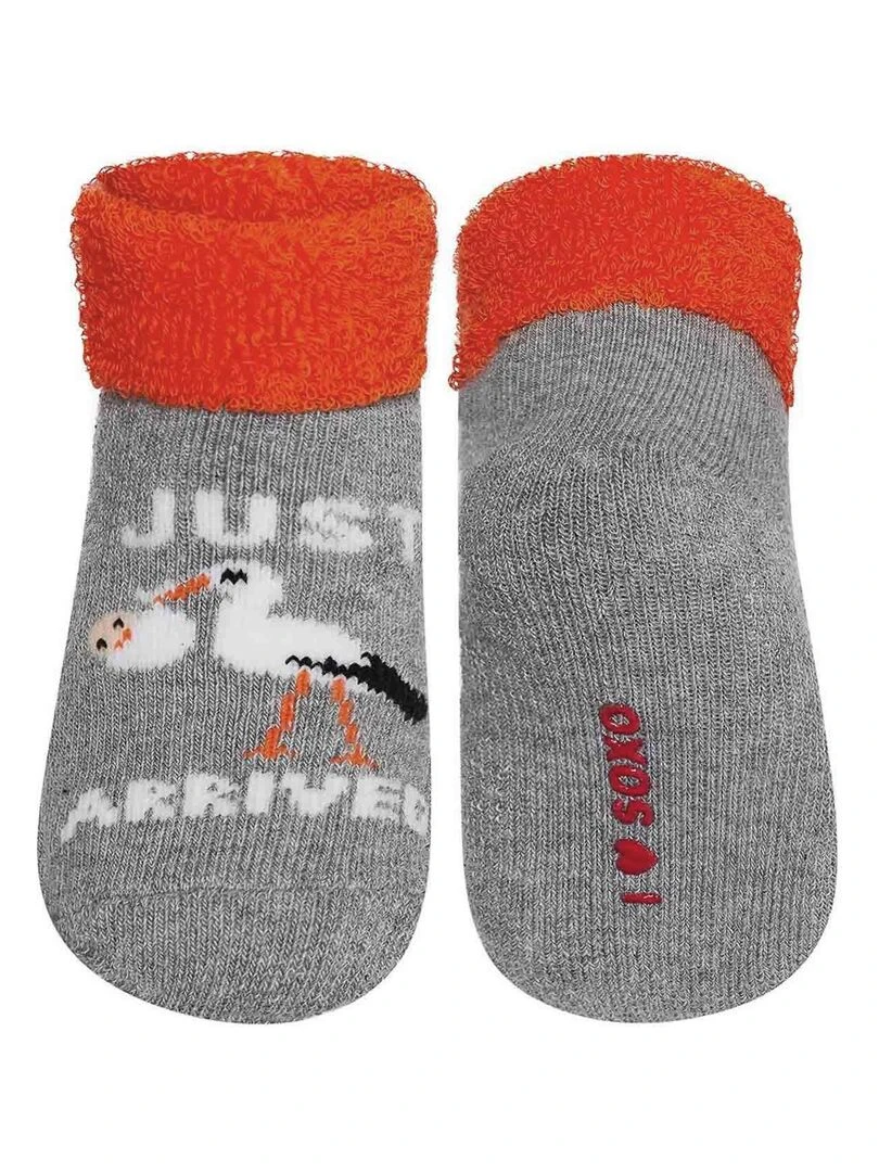 Lot de 2 paires de chaussettes avec message de naissance Multicolore