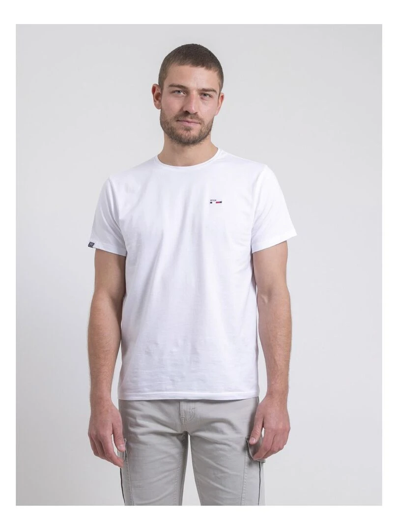 T shirt col rond pur coton NEROTEN Blanc