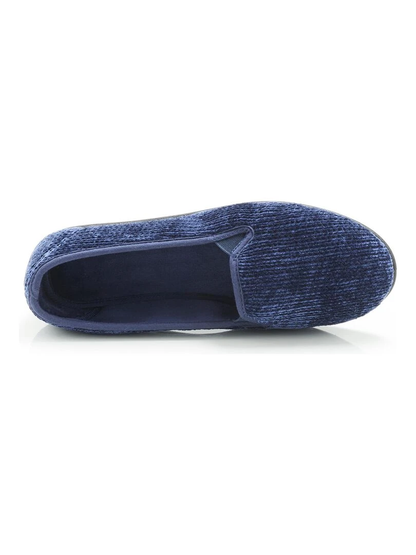 Ballerines aspect velours côtelé  à mémoire de forme   Damart   Bleu marine