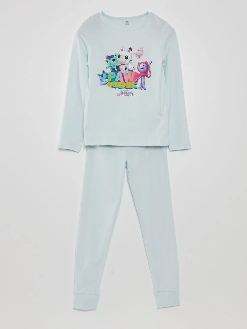 Pyjama long 'Gabby et la maison magique' 2 pièces Bleu ciel