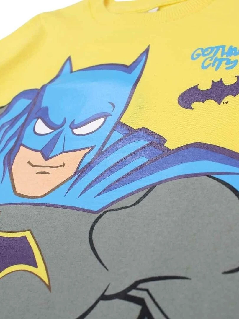 DC Comics   T shirt garçon imprimé Batman en coton   Jaune