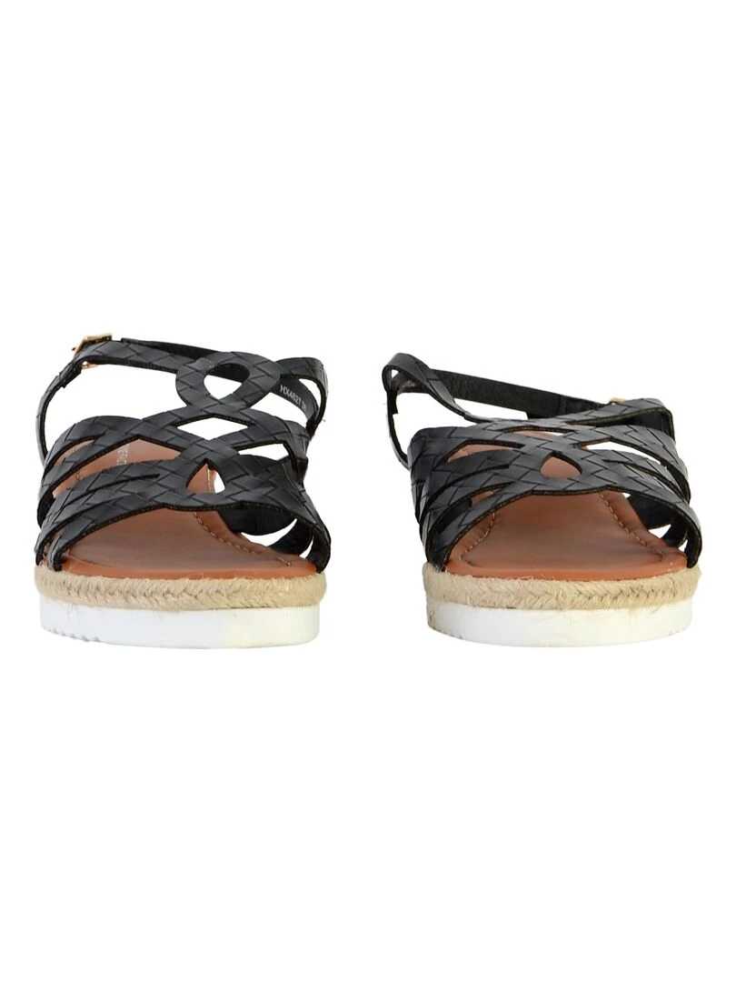 Sandale compensée The Divine Factory*   Noir