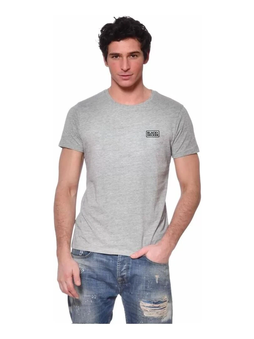 Lot de 2 t shirts homme manches courtes en coton 140gr/m² Black & Decker Gris