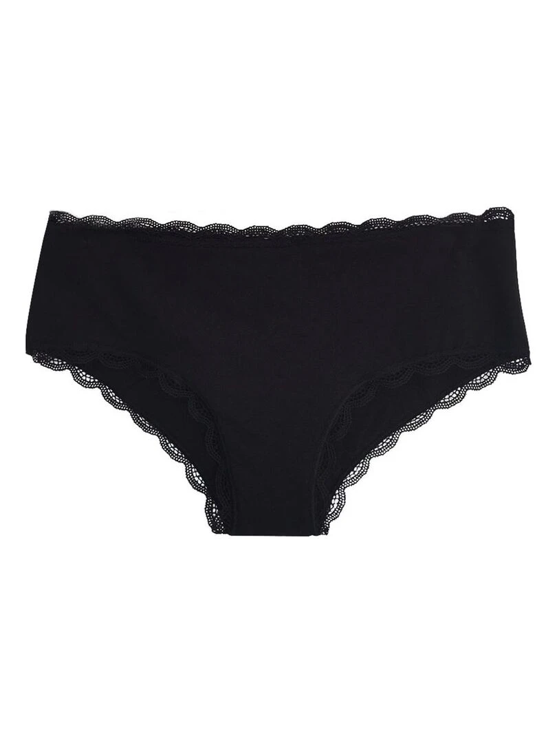 Shorty menstruel 1ères règles en coton bio Oeko Tex Noir