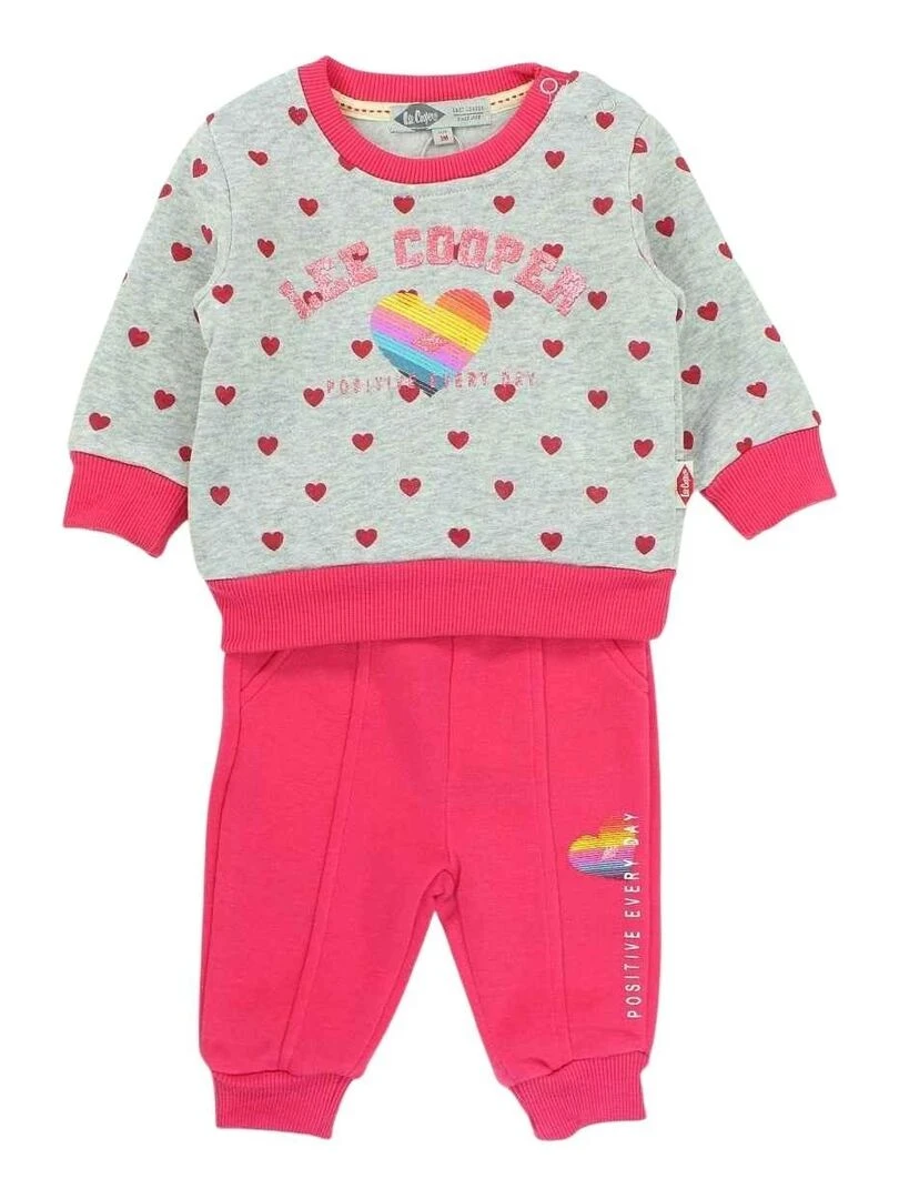 Lee Cooper Ensemble Sweat pantalon bébé fille Imprimé Lee Cooper Rose fushia