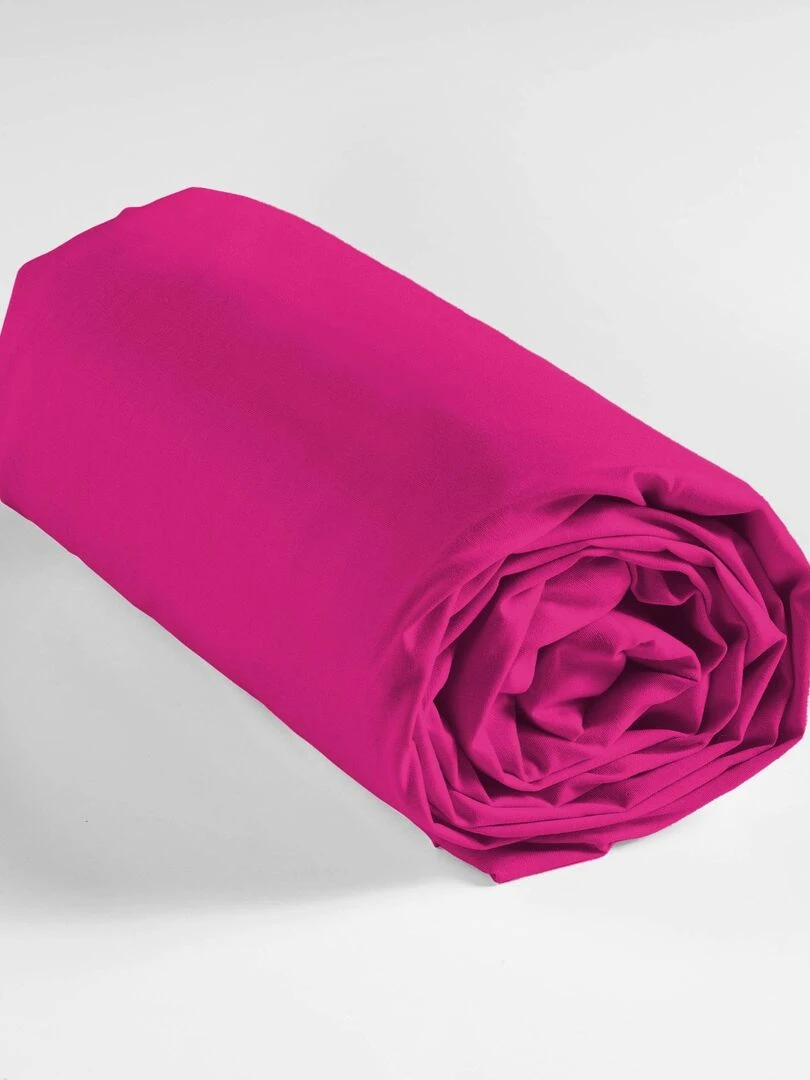 Drap housse percale Clara Rose foncé