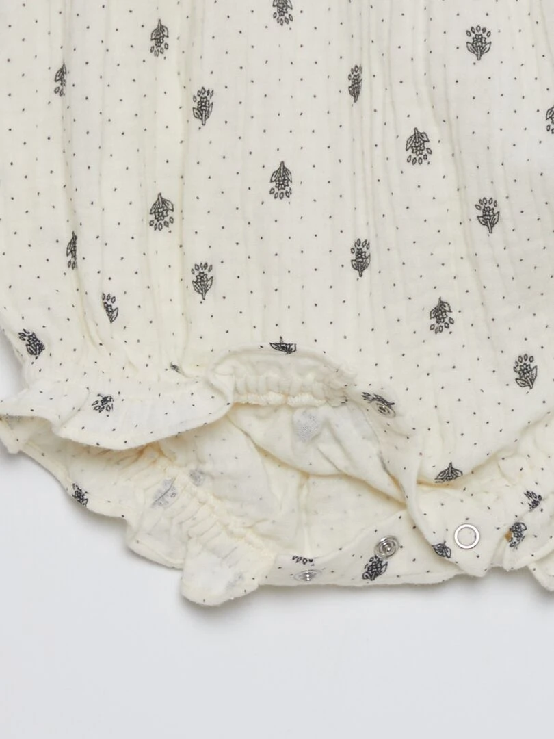 Barboteuse en double gaze de coton   Beige