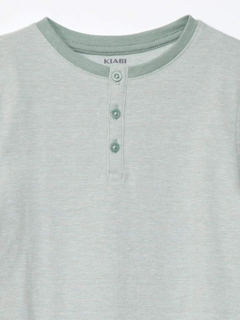 T shirt en piqué de coton Vert