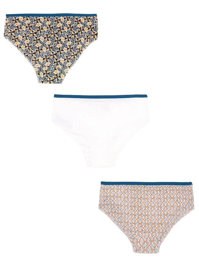 Lot de 3 culottes fille en coton bio Oroko Multicolore