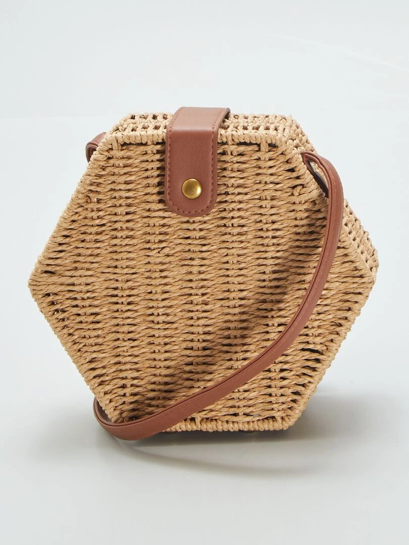 Sac panier forme hexagonale   Beige