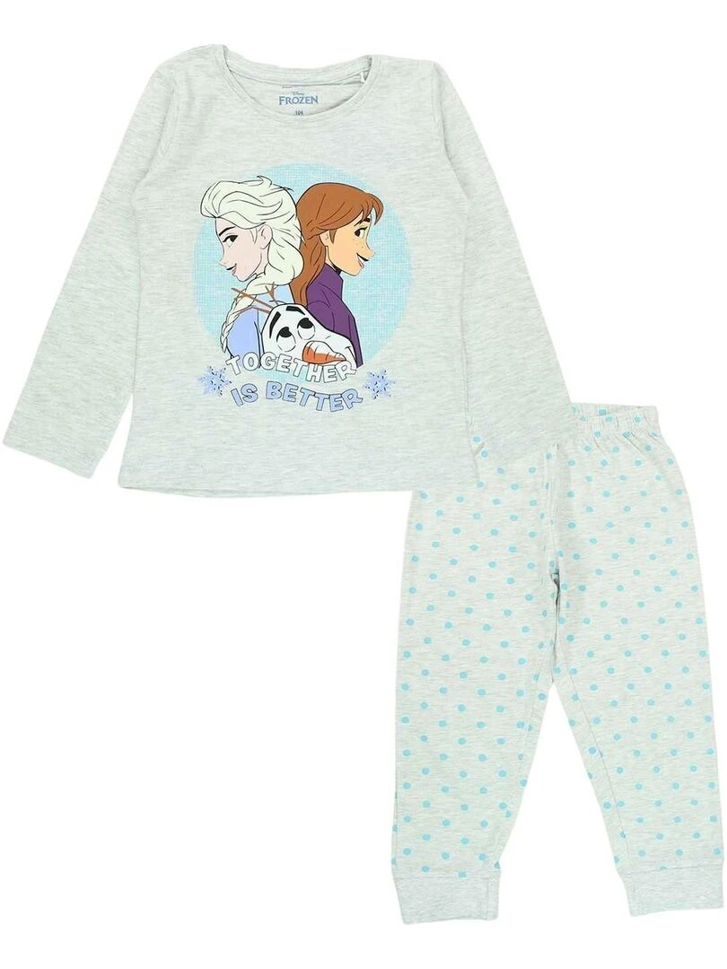 Disney Pyjama fille imprimé La Reine Des Neiges en coton Gris