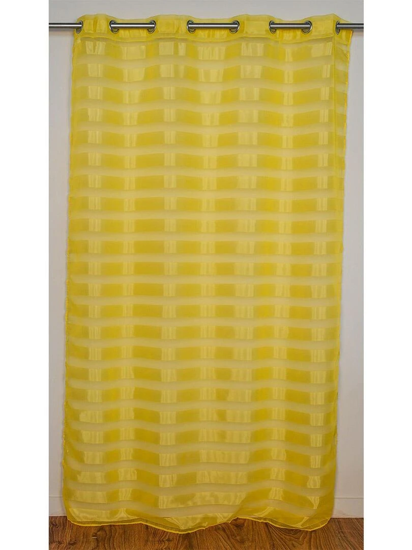 Voilage à rayures en coloris jaune Jaune