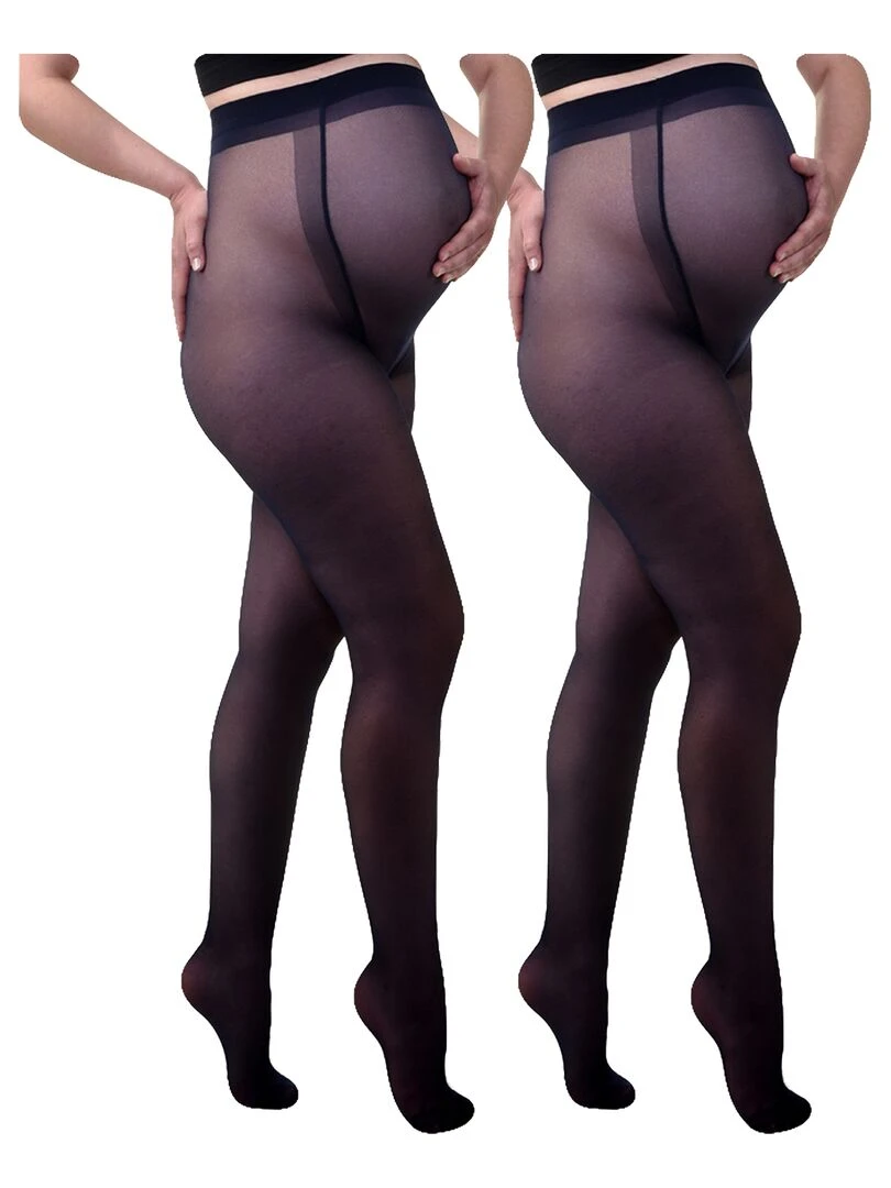 Duo Pack Collants de grossesse transparant confortables 20den Bleu marine