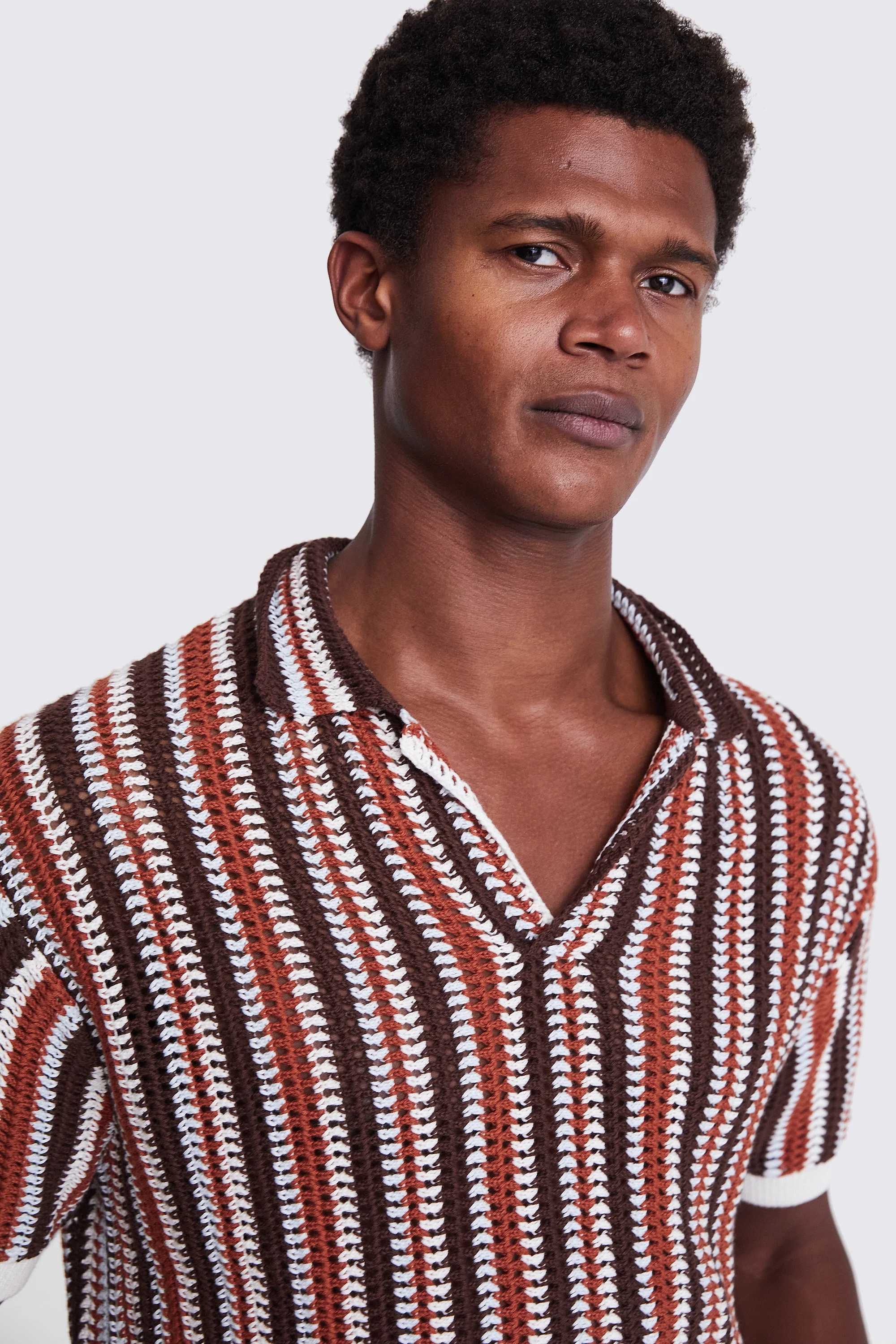 Linen Blend Ink Blue Skipper Polo   Buy Online at Moss
