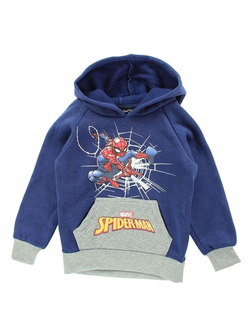 Disney Sweat garçon imprimé Spiderman Bleu marine