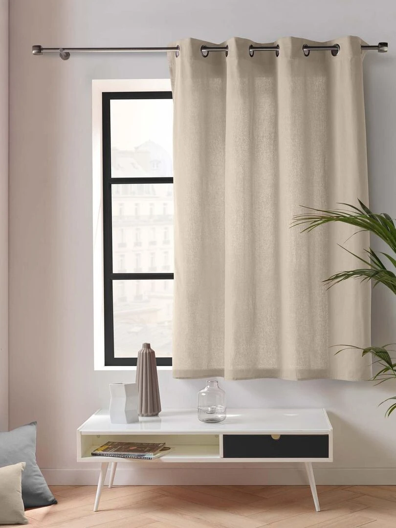Rideau d'ameublement en poly/coton recyclé   Beige clair