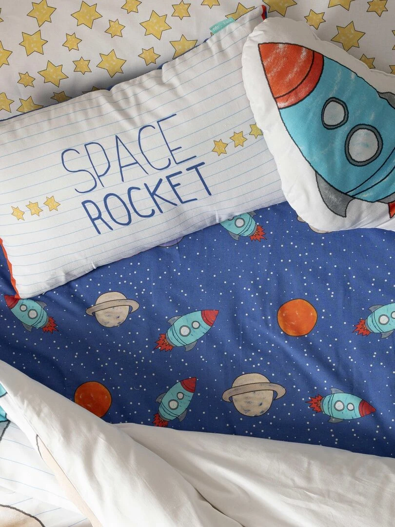 Drap housse Space rocket "Happyfriday" Blanc