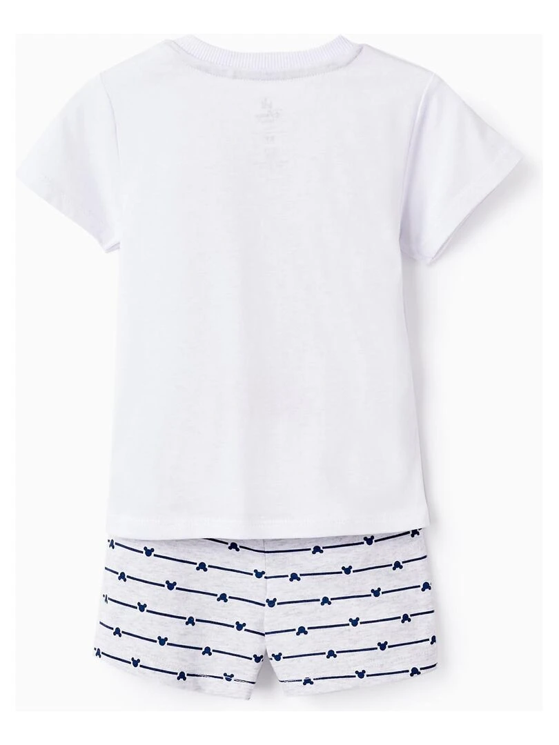 Pyjama En Coton Pour Bébé Garçon 'Mickey' manches courtes Blanc
