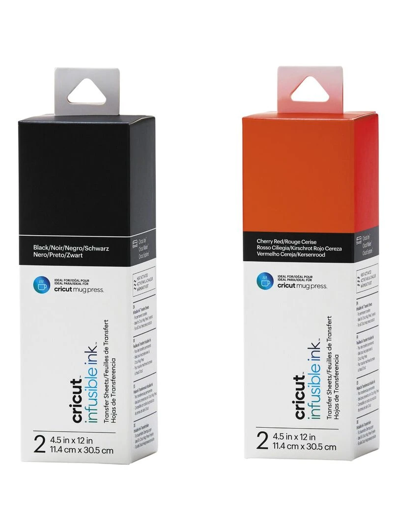 4 feuilles de transfert pour Mug Press Noir + Rouge N/A