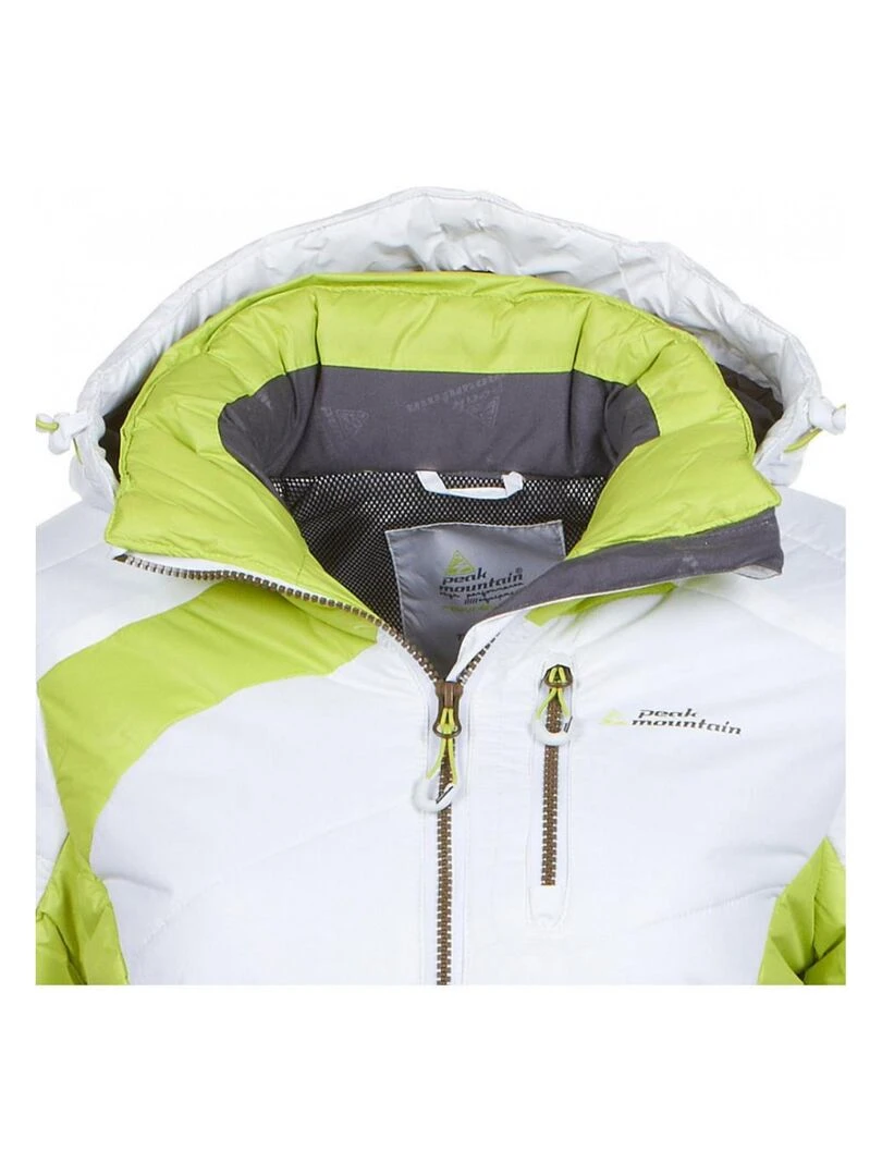 Doudoune de ski femme ACILORG   PEAK MOUNTAIN   Blanc Vert