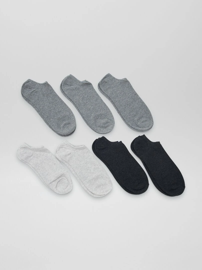 Lot de 4 paires de chaussettes invisibles gris