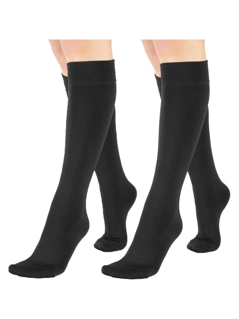 Pack de 2 mi bas thermique intérieur en polaire Noir