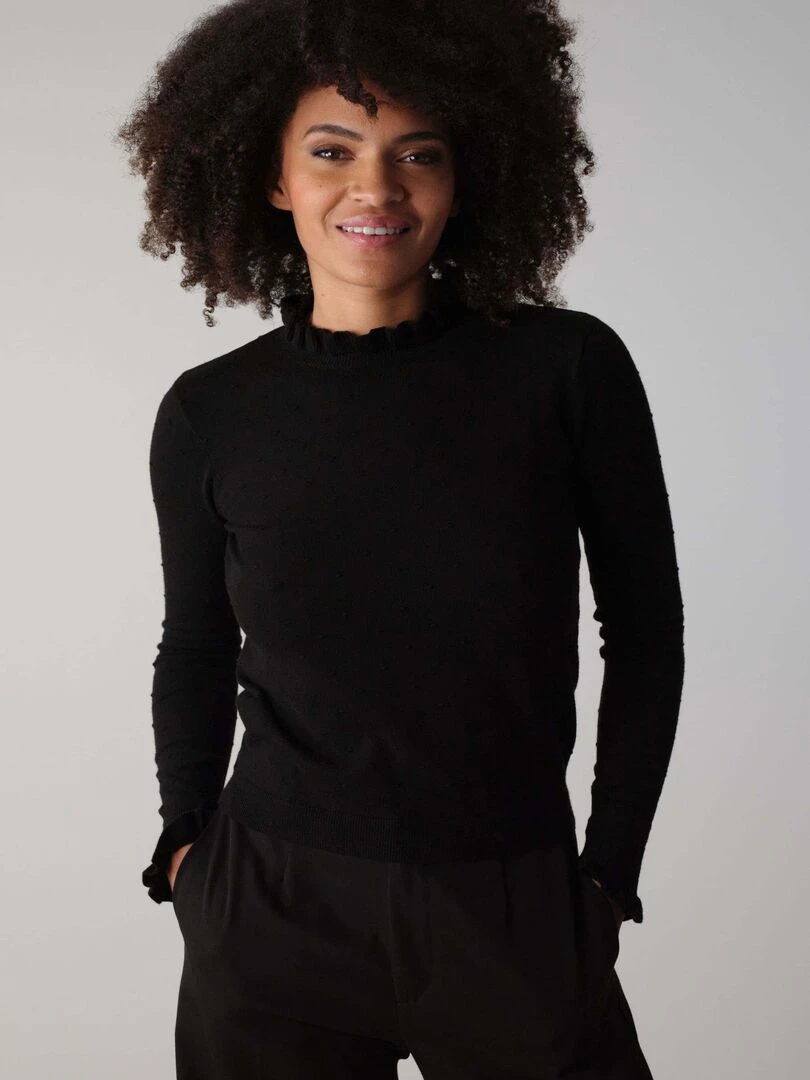 Pull en maille fantaisie 'Deeluxe' Noir