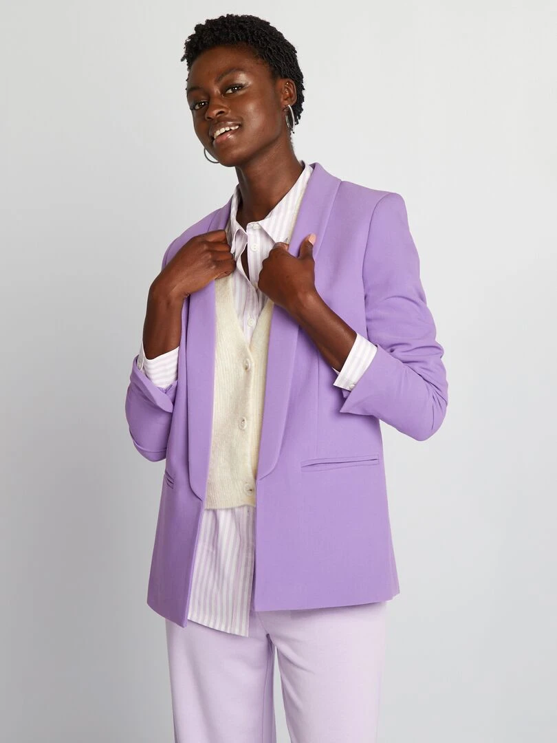 Veste blazer mi longue   Violet