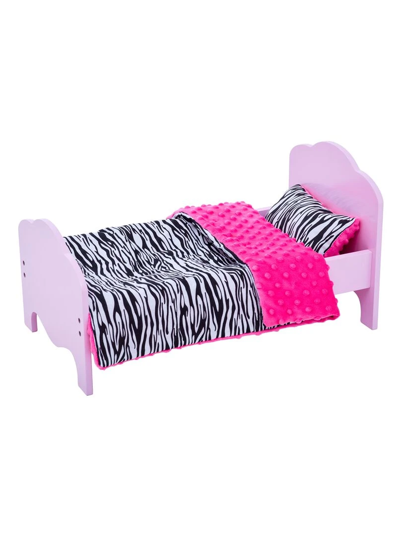 Petite Princesse Lit simple de poupée de 45 cm rose et linge Zèbre TD 11929 1E N/A