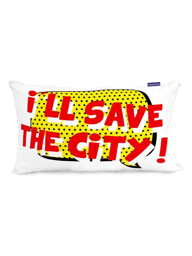 Housse de coussin Bat "Happyfriday"   Blanc