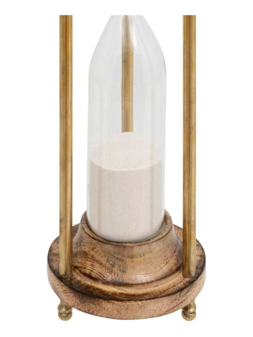 Sablier cylindre manguier et verre Tropical boudoir H38 Marron