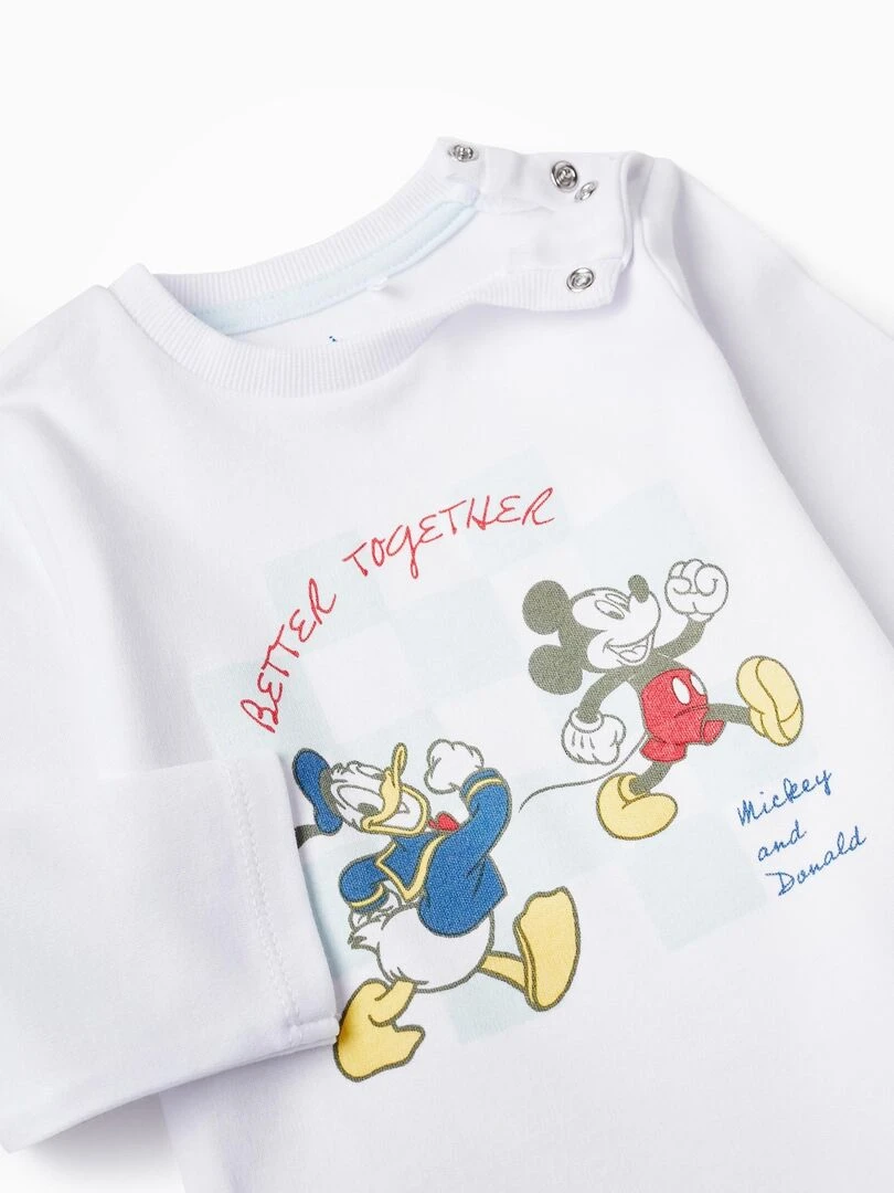 Pyjama en Coton pour Bébé Garçon 'Mickey & Donald' manches longues DISNEY CLASSICS   Blanc